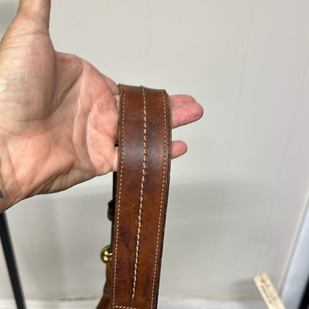 Vintage Coach Bucket Bag Brown Signature Shoulder/ Crossbody with Leather Trim - Picture 8 of 16